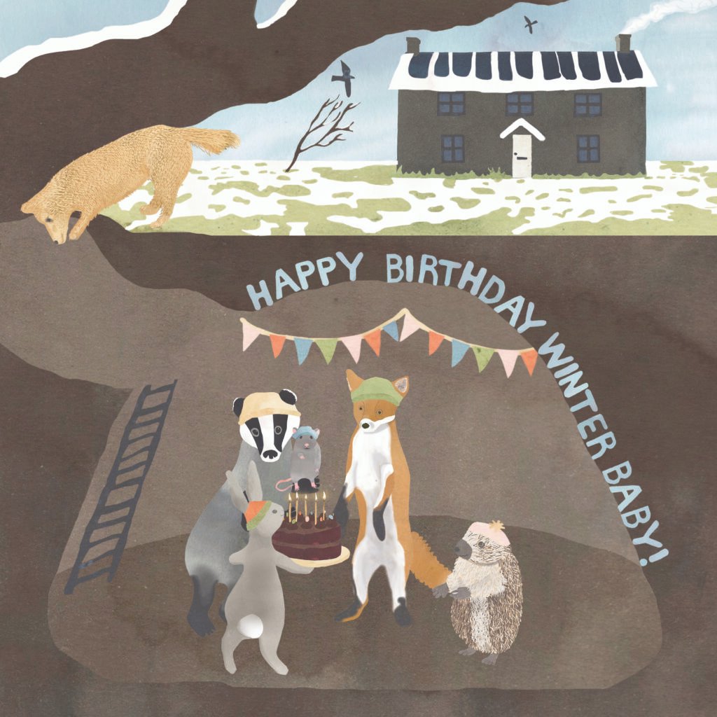 Illustration of animals having a birthday party, but the dog isn't invited.